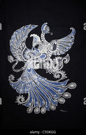 Peacock Batik aus Indonesien Stockfoto