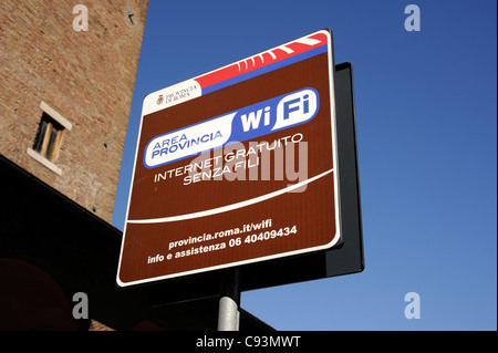 Italien, Rom, kostenloses wifi-Schild Stockfoto