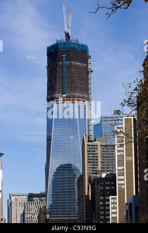 Die Website des World Trade Centers in New York City, Denkmal für diejenigen, die starben und erlitt in der Schrecken der 11.September Stockfoto