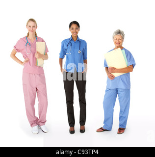 Gemischte Gruppe von weiblichen Mediziner Stockfoto
