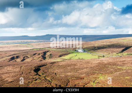 Moorland umgeben Warren House Inn in der Nähe von Postbridge, Devon UK Stockfoto