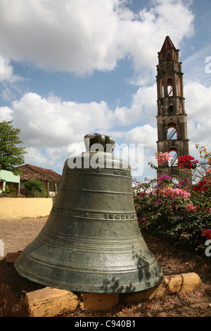 Turm in Manaca Iznaga Anwesen im Tal de Los Ingenios in der Nähe von Trinidad, Kuba zu sehen. Stockfoto