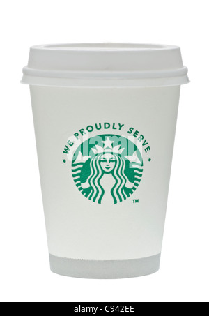 Starbucks Kaffee zeigt neues logo Stockfoto