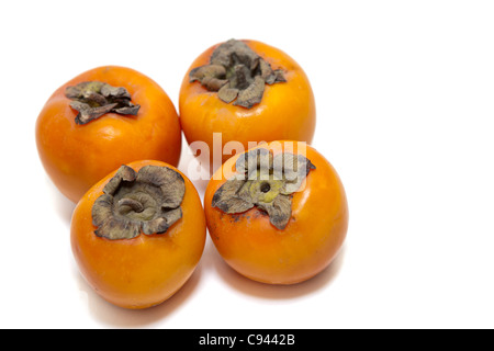 Rote saftige Kaki isoliert auf weißem Hintergrund Stockfoto