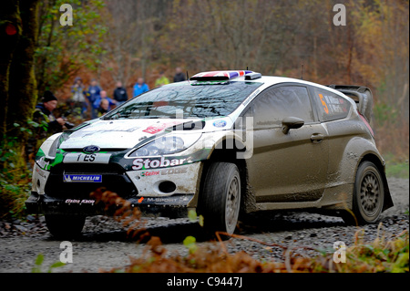 11.11.2011 Gwynedd, Wales. Matthew Wilson (GBR) und Co-Pilot Scott Martin (GBR) in der #5 M-Sport Stobart Ford World Rally Team Ford Fiesta RS WRC in Aktion beim ersten Durchgang der Dyfnant Bühne (SS7) Tag2 der FIA WRC Wales Rallye GB. Obligatorische Kredit: ActionPlus Stockfoto