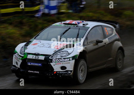 11.11.2011 Powys, Wales. Matthew Wilson (GBR) und Co-Pilot Scott Martin (GBR) in der #5 M-Sport Stobart Ford World Rally Team Ford Fiesta RS WRC in Aktion beim zweiten Durchgang der Dyfi Ost Bühne (SS9) Tag2 der FIA WRC Wales Rallye GB. Obligatorische Kredit: ActionPlus Stockfoto