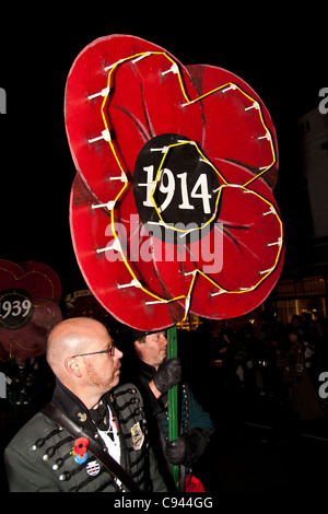 Guy Fawkes (Lagerfeuer) Nacht, Lewes, Sussex, England 2011 Stockfoto