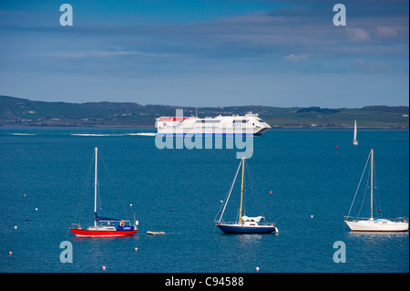 Stena Explorer aus eine Irland-Überquerung mit einem Port Holyhead. Stockfoto