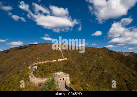 Chinesische Mauer bei Mutianyu nahe Beijing China Stockfoto