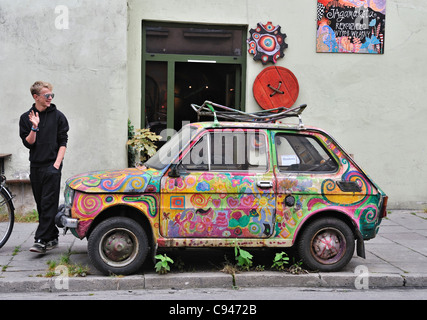 Malte Fiat 126p, Kazimierz-Viertel, Krakau, Polen Stockfoto