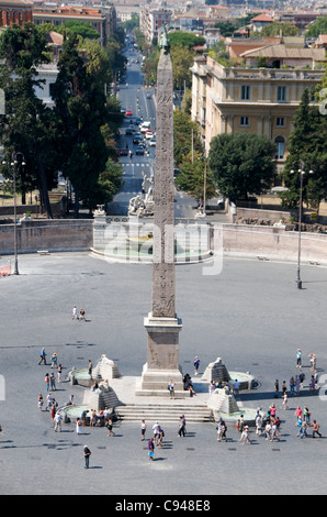 Blick vom Pincio auf der Piazza del Popolo und der ägyptische Obelisk, Rom, Italien, Europa Stockfoto