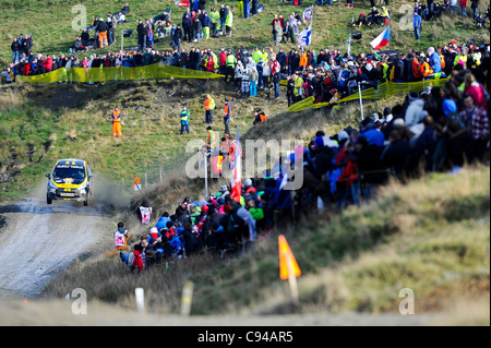 12.11.2011 Powys, Wales. Craig Breen (IRL) und Co-Pilot Gareth Roberts (GBR) in #109 Craig Breen Ford Fiesta R2 in Aktion beim ersten Durchgang der süße Lamm-Bühne (SS13) während Tag3 der FIA WRC Wales Rallye GB. Obligatorische Kredit: ActionPlus Stockfoto