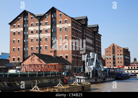 Gloucester Docks, Gloucestershire, England, UK. Das Nationalmuseum für die Wasserstraßen in Llanthony Lager Stockfoto