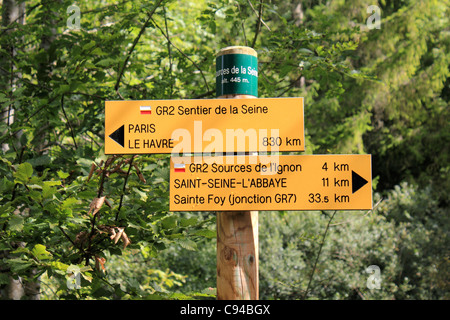 Quellen De La Seine - Quelle der Seine in Côte-d ' or in der Nähe von Dijon im Osten Frankreichs Stockfoto