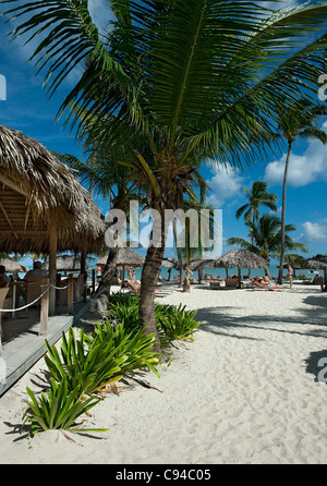 Bavaro Strand am Hotel Catalonia Royal Bavaro, Punta Cana, Dominikanische Republik Stockfoto