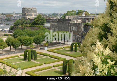 Château du Roi René, Burg des Königs René in Angers an der Loire im Departement Maine-et-Loire in Frankreich Stockfoto