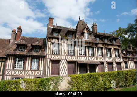 Ravels Fachwerkhaus Le Fresne in Lyons-la-Fôret im Département Eure Haute Normandie, Normandie, Frankreich Stockfoto