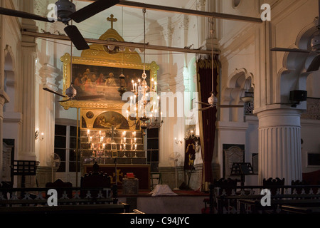 Indien, Westbengalen, Kolkata, Barabazaar, armenische Kirche, Stadt der älteste Ort des christlichen Gottesdienstes, Innenraum Stockfoto