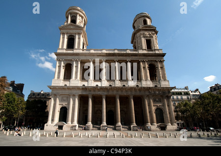 Die Kirche Saint Sulpice, Place St. Sulpice, Paris, Frankreich Stockfoto