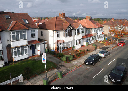 Häuser in Vorort Straße, Sidcup UK. Stockfoto