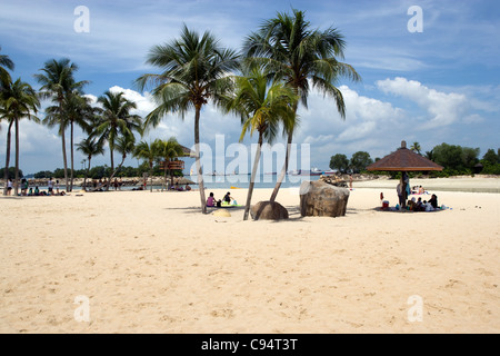 Sentosa Island: Siloso Beach Stockfoto