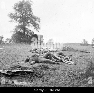 Konföderierte Toten gesammelt für die Beerdigung, Gettysburg, Pennsylvania Stockfoto