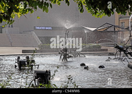 Jean Tinguely Jet-Brunnen Basel Stockfoto