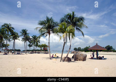 Sentosa: Siloso Beach Stockfoto