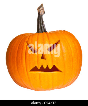 Gruselige Jack-o-Laternen-Kürbisse Stockfoto