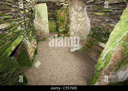 Unstan gekammert Cairn ist ein Steinzeit-Grabhügel in der Nähe von Stenness auf Orkney Festland. Stockfoto