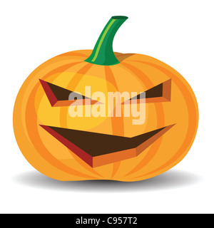 Halloween-Kürbis mit böse grinsenden, Vektor-Format. Stockfoto