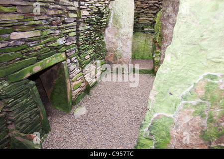 Unstan gekammert Cairn ist ein Steinzeit-Grabhügel in der Nähe von Stenness auf Orkney Festland. Stockfoto