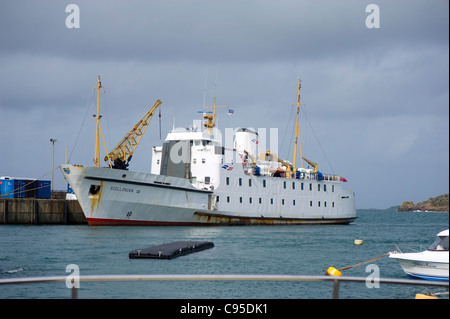 Scillonian Iii 3 angedockt an Str. Marys Isles of Scilly Stockfoto