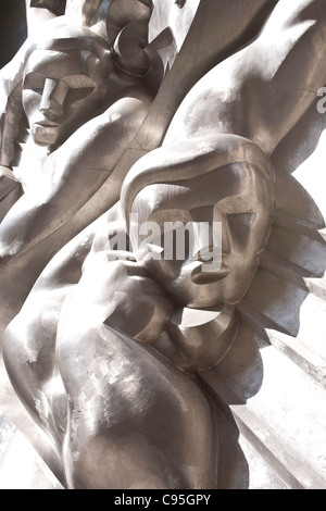 News, Edelstahl Flachrelief, Rockefeller Center, New York Stockfoto