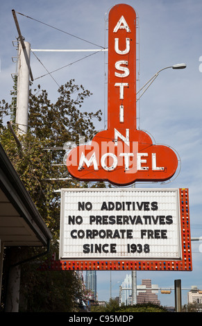 Austin-Motel-Schild auf der South Congress Avenue in Austin, Texas Stockfoto