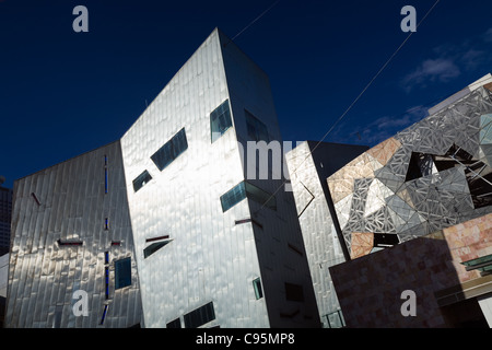 Architektur als Wahrzeichen der Federation Square in Melbourne, Victoria, Australia Stockfoto