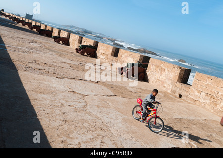 Kastellmauer, Essaouira, Marokko Stockfoto