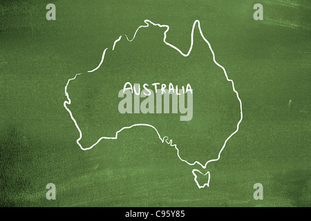 Australien auf einer Tafel Stockfoto