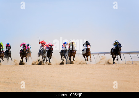 Pferderennen Sie im australischen Outback, bei der jährlichen Birdsville Cup Rennen. Stockfoto