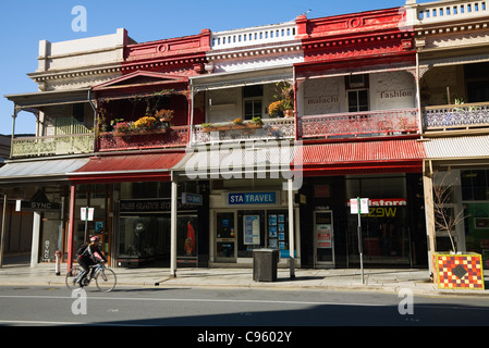 Denkmalgeschützte Gebäude auf Rundle Street in central Adelaide, South Australia, Australien Stockfoto