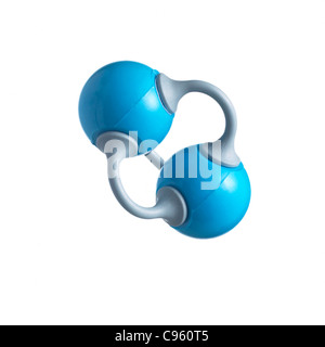 Stickstoff-Molekül. Atome als Kugeln dargestellt werden und sind farblich gekennzeichnet: Stickstoff (blau). Stockfoto