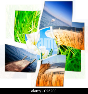 Collage von wunderschönen Naturlandschaften. Stockfoto