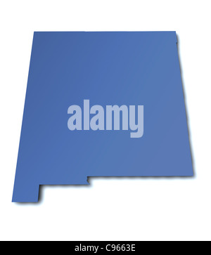 3D gerenderte Karte der Bundesstaat New Mexico-USA Stockfoto