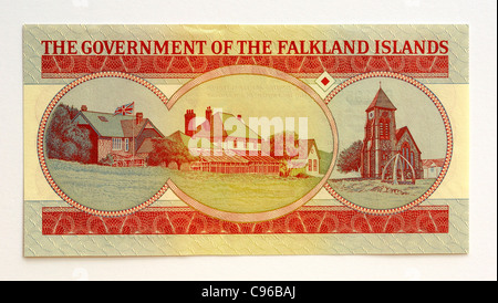 Falkland Inseln 5 fünf-Pfund-Banknote. Stockfoto