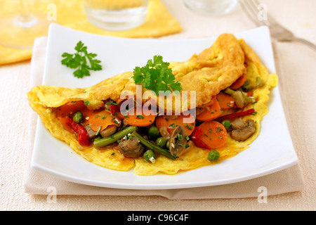 Gemüse Omelette. Rezept zur Verfügung. Stockfoto