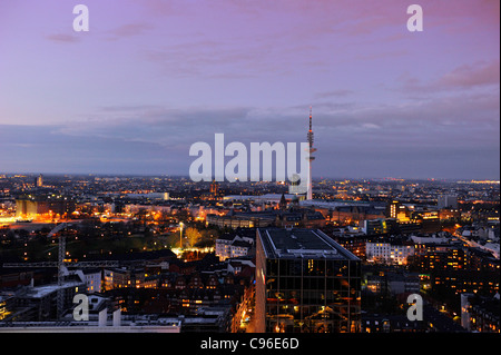 Stadtzentrum, Schnee, Stadt, Panorama, Hamburg, Deutschland, Europa Stockfoto