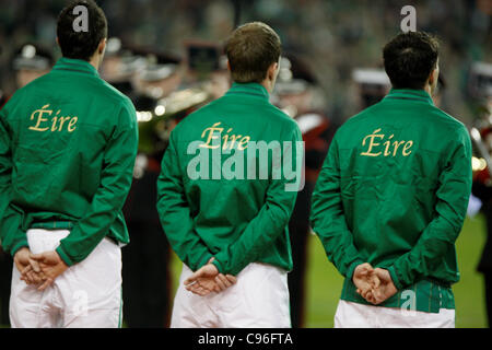 DUBLIN, Irland 15. November 2011: irische Mannschaft, UEFA EURO 2012 Qualifikation Play-off, 2st Bein, Republik von Irland Vs Estland, Aviva Stadium in Dublin, Irland (Foto Michael Cullen) Stockfoto