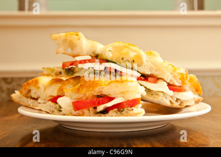 Frischen Caprese sandwich Stockfoto