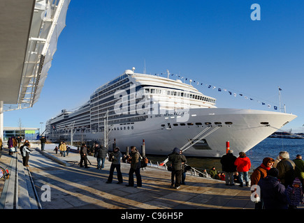 Kreuzfahrt Schiff MSC MAGNIFICA im Grasbrookhafen Hafen, Kreuzfahrt-Terminal, Grosser Grasbrook, Hamburg, Deutschland Stockfoto