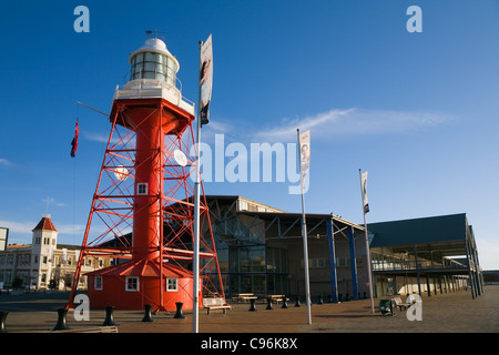 Die restaurierten South Neptun Insel Leuchtturm in Queens Wharf.  Adelaide, South Australia, Australien Stockfoto